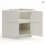 Frameless Pearl White Base Diagonal Cabinet 1 Door (Excludes Metal Lazy Susan Insert) - Image 2