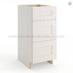 Frameless Pearl White Vanity Base Drawer Cabinet - 3 Drawers