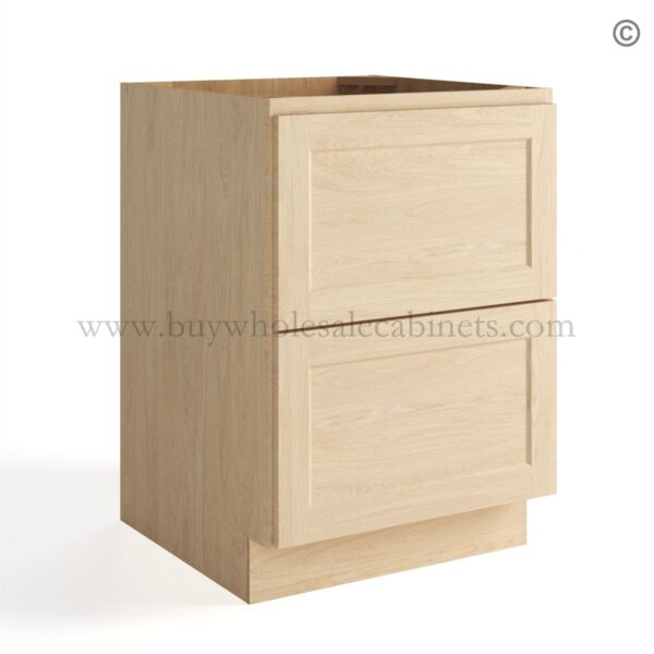 35 unfinished shaker closed two drawer base cabinet db30 2