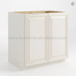 Charleston White Raised Panel Base Cabinet – Full Height 2 Doors