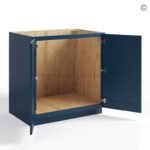 Navy Blue Shaker Base Cabinet – Full Height 2 Doors - Image 2