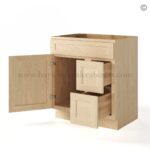 Unfinished Shaker 30" Vanity Base Cabinet Combo - Image 3