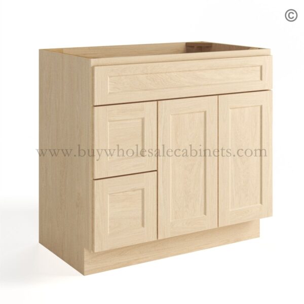 51 unfinished shaker closed 36 vanity base cabinet combo vsd36l