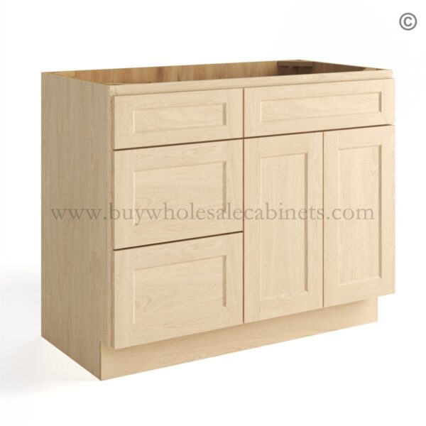 53 unfinished shaker closed 42 vanity base cabinet combo vsd42l