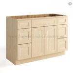 Unfinished Shaker 48" Vanity Base Cabinet Combo