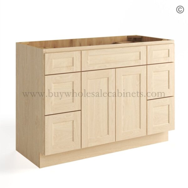 55 unfinished shaker closed 48 vanity base cabinet combo vsd48