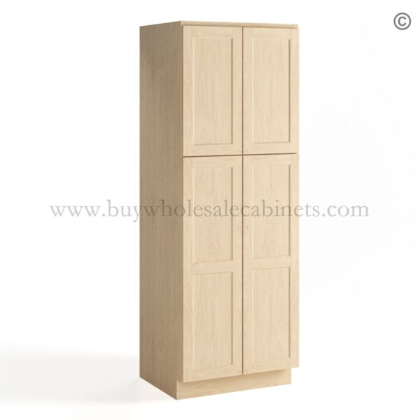 57 unfinished shaker closed pantry cabinet double door p2484