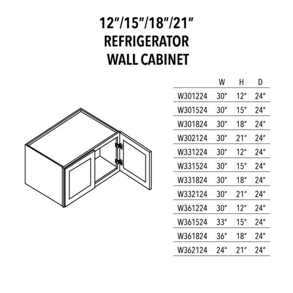 AVC 12 15 18 21 Refrigerator wall cabinet