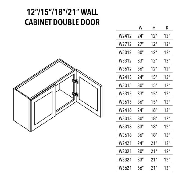 AVC 12 15 18 21 wall cabinet double door