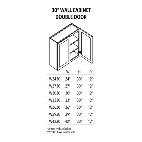 AVC 30 wall cabinet double door