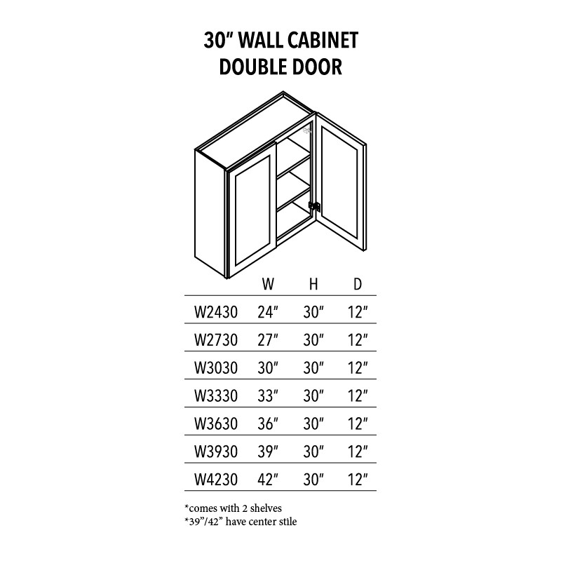 AVC 30 wall cabinet double door