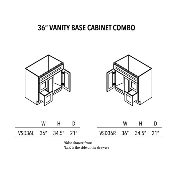 AVC 36 Vanity Base Cabinet Combo