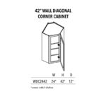 Unfinished Wall Diagonal Corner Cabinet 42"
