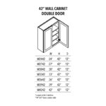 Unfinished Wall Cabinet Double Door 42"