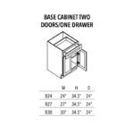 Unfinished Base Cabinet Two Doors/One Drawer