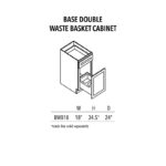 Unfinished Shaker Base Double Waste Basket Cabinet - Image 3