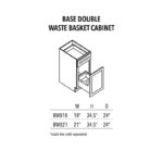 Unfinished Base Dobule Waste Basket Cabinet