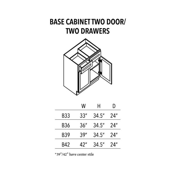 AVC Base cabinet two door two drawers