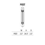 Unfinished Shaker Post – 3.5″W X 34.5″H X 3.5″D