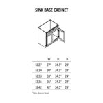 Unfinished Shaker Sink Base Cabinet