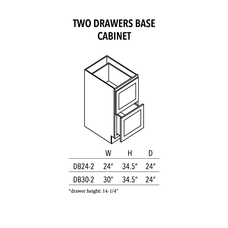 AVC Two Drawer Base Cabinet