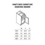 Unfinished Vanity Base Cabinet One Door/One Drawer