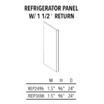 Unfinished Shaker Refrigerator Panel W/ 1 1/2" Return - Image 2