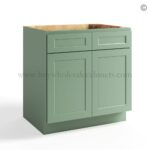 Jade Green Shaker Base Cabinet Two Door/Two Drawers