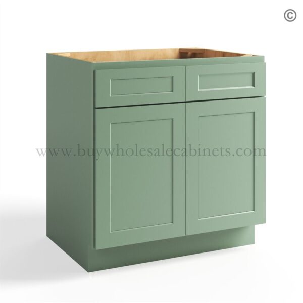 30 jade shaker closed base cabinet two doors two drawer b36 1