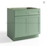 Jade Green Shaker Base Cabinet Two Door/Two Drawers