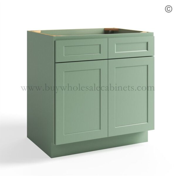 30 jade shaker closed base cabinet two doors two drawer b36