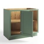 Jade Green Shaker Base Blind Corner Cabinet - Image 2