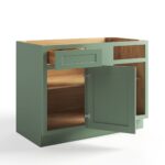 Jade Green Shaker Base Blind Corner Cabinet - Image 2