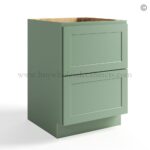 Jade Green Shaker Two Drawers Base Cabinet
