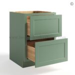 Jade Green Shaker Two Drawers Base Cabinet - Image 2