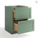 Jade Green Shaker Two Drawers Base Cabinet - Image 2
