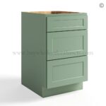 Jade Green Shaker Three Drawers Base Cabinet