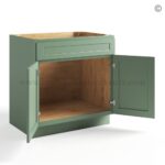 Jade Green Shaker Sink Base Cabinet - Image 2