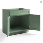 Jade Green Shaker Sink Base Cabinet - Image 2