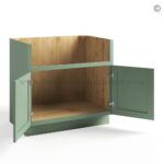 Jade Green Shaker Farm Sink Base Cabinet - Image 2