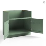 Jade Green Shaker Farm Sink Base Cabinet - Image 2