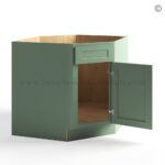 Jade Green Shaker Sink Base Angle Cabinet - Image 2