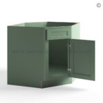 Jade Green Shaker Sink Base Angle Cabinet - Image 2