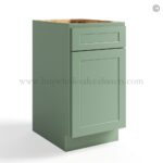 Jade Green Shaker Base Double Waste Basket Cabinet