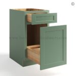 Jade Green Shaker Base Double Waste Basket Cabinet - Image 2