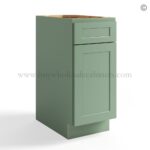Jade Green Shaker Vanity Base Cabinet One Door/One Drawer