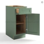 Jade Green Shaker Vanity Base Cabinet One Door/One Drawer - Image 2