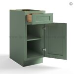 Jade Green Shaker Vanity Base Cabinet One Door/One Drawer - Image 2