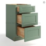 Jade Green Shaker Vanity Drawer Base Cabinet - Image 2