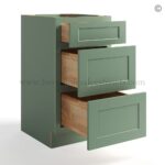 Jade Green Shaker Vanity Drawer Base Cabinet - Image 2